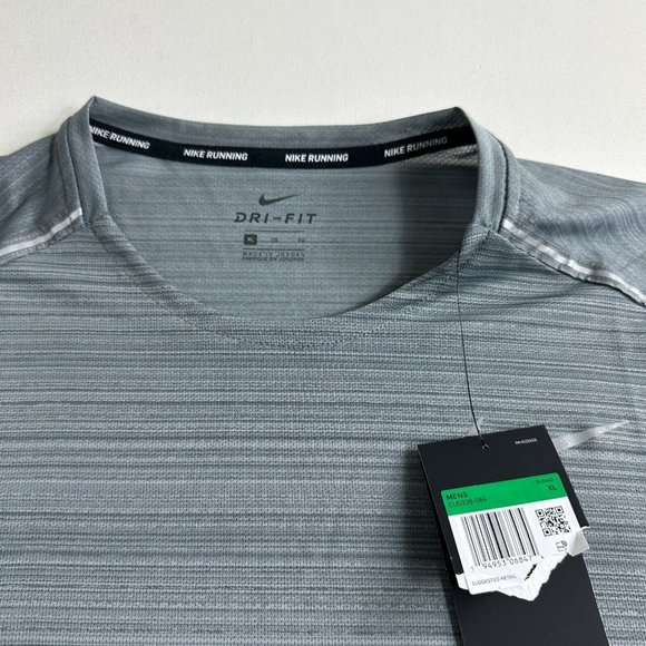 Nike Running Shirt Mens Size XL Gray Breathable Active Athletic Gym CU326-084 - Picture 3 of 9